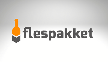 Flespakket logo van bezorgservice speciaal voor veilige verzendingen van flessen wijn. Onderdeel van PostNL