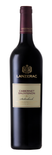 Fles rode wijn Lanzerac Cabernet Sauvignon. Wijnhuis Lanzerac Stellenbosch in Zuid-Afrika. Verkrijgbaar bij Wijnstory